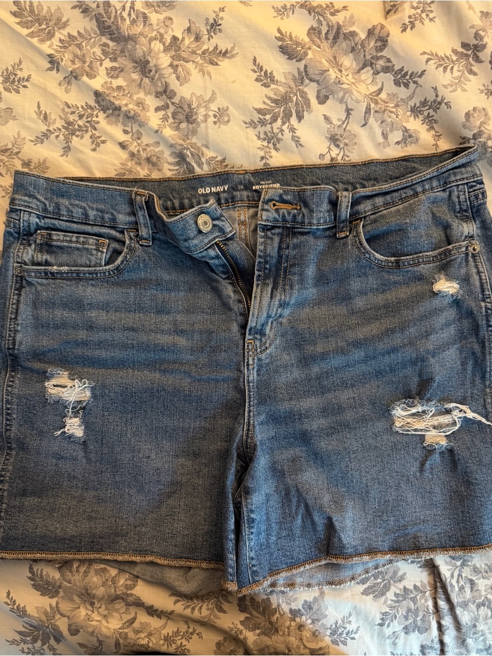 Old Navy Distressed Blue Denim Jean Shorts